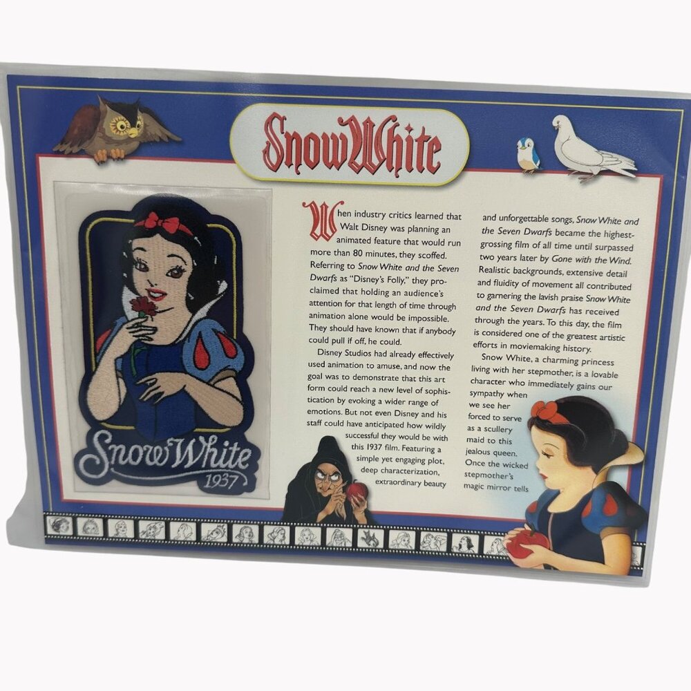 Willabee & Ward Disney Snow White Collectible Patch With Fact Card